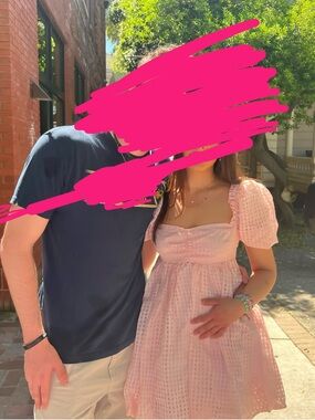 Pink Mini Dress with Puff Sleeves - Elegant Summer Style